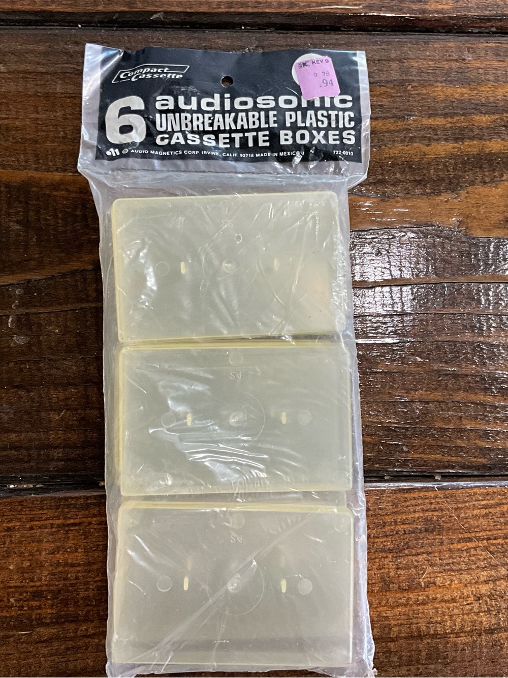 Vintage Audiosonic Unbreakable Plastic Cassette Boxes NOS Set of 6
